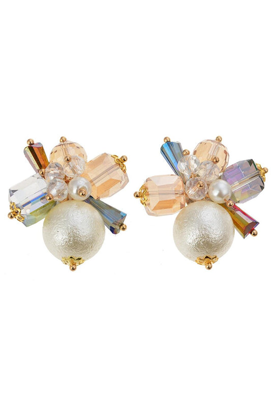 Pearl and Crystal Design Earrings