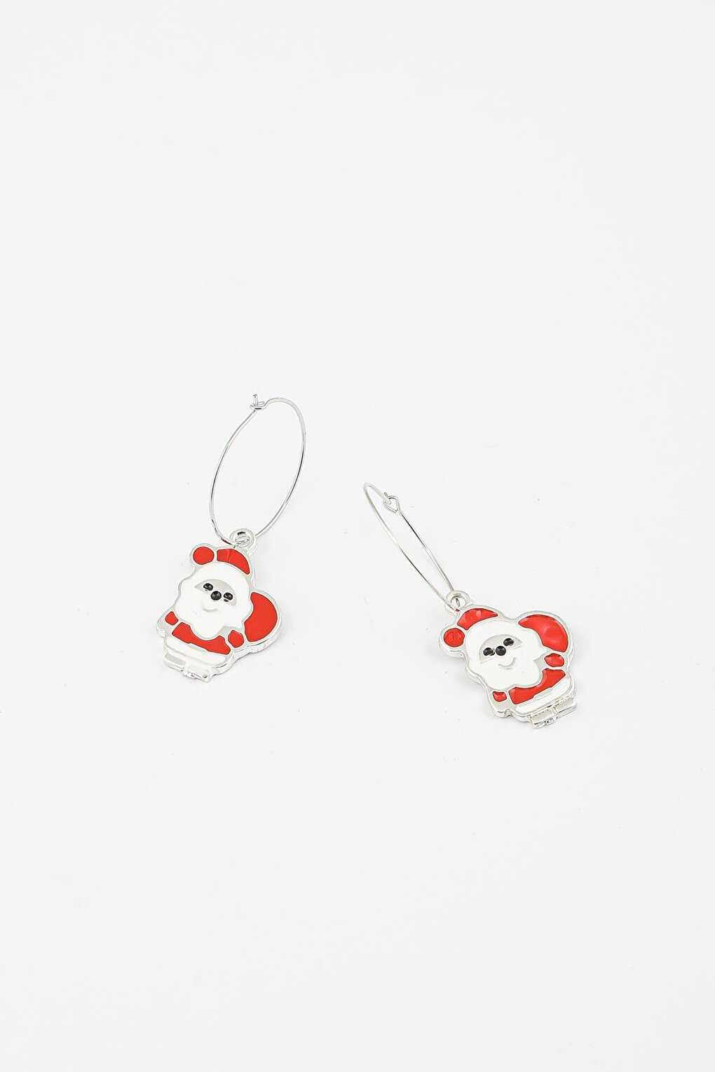 Christmas Tree and Santa Claus Figure Dangle Earring