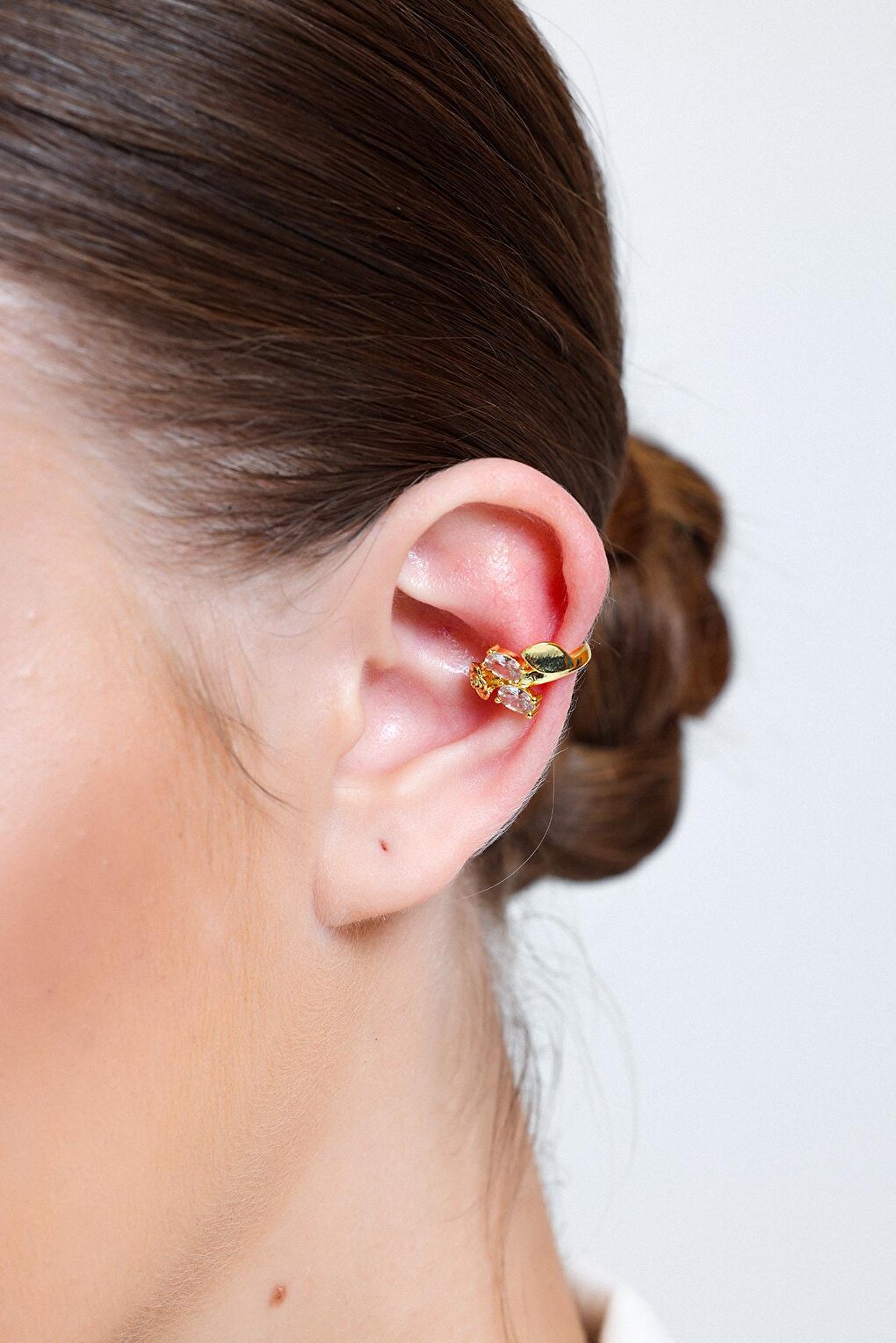 Women's Oval Zircon Stone Rose EarCuff