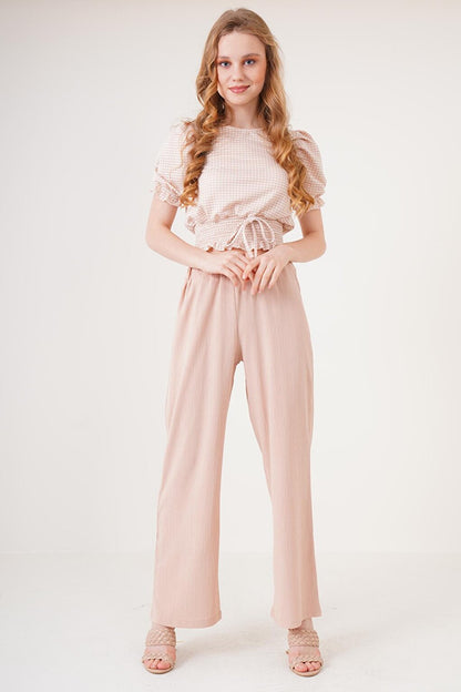 6543 Knitted Trousers - Biscuit