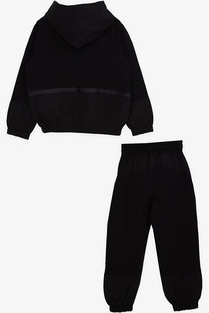 Girl's Tracksuit Set Black with Zipper Accessories (Age 10-12)