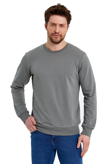 Crew Neck Basic Thin Men's Sweatshirt