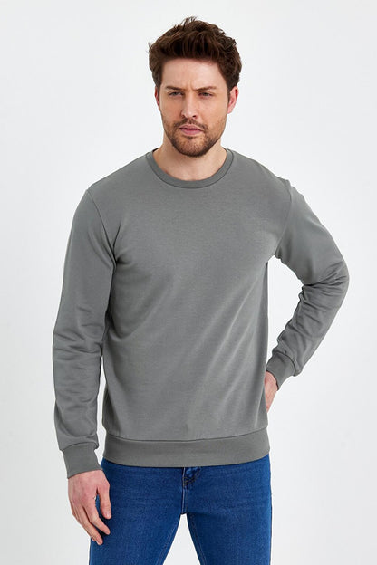 Crew Neck Basic Thin Men's Sweatshirt