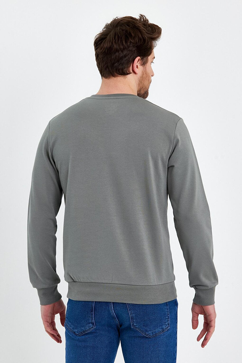 Crew Neck Basic Thin Men's Sweatshirt