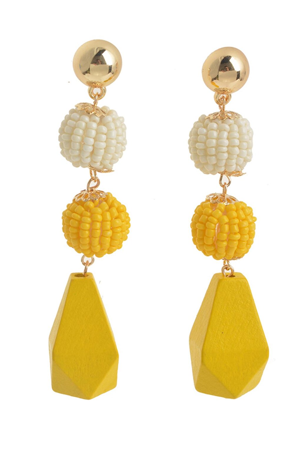 Yellow Beaded Earrings