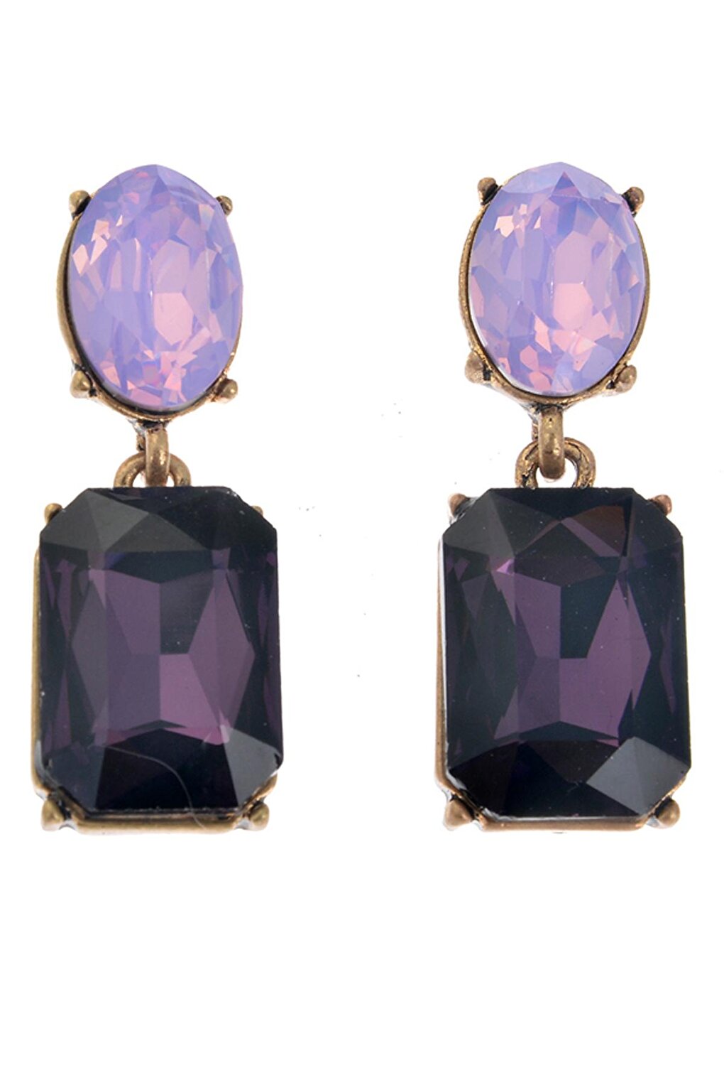 Purple Crystal Stone Earrings