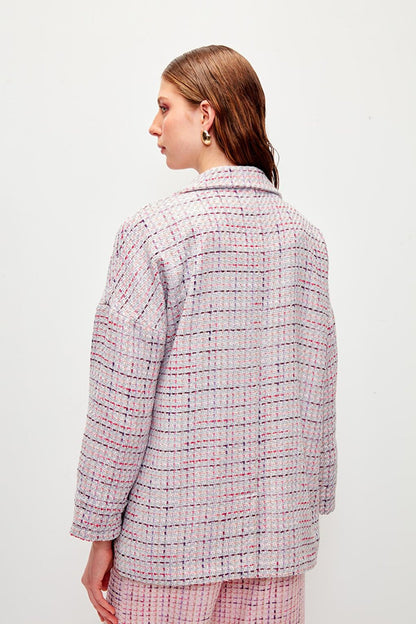 Lilac Tweed Relaxed Fit Jacket