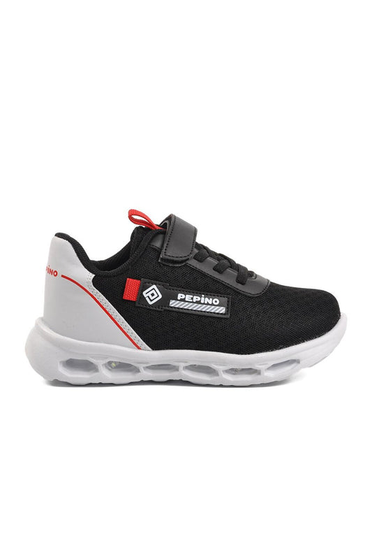 1213-P Black-White-Red Children's Sports Shoes