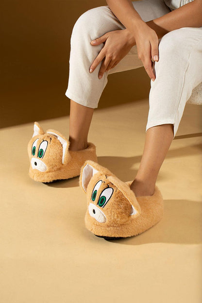 Cute Animal Figured Thermal Insole Women's Slippers P01-25-Jery