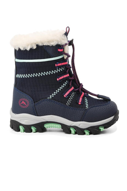 961-P Navy Blue-Phosphorus Fuchsia Children's Snow Boots