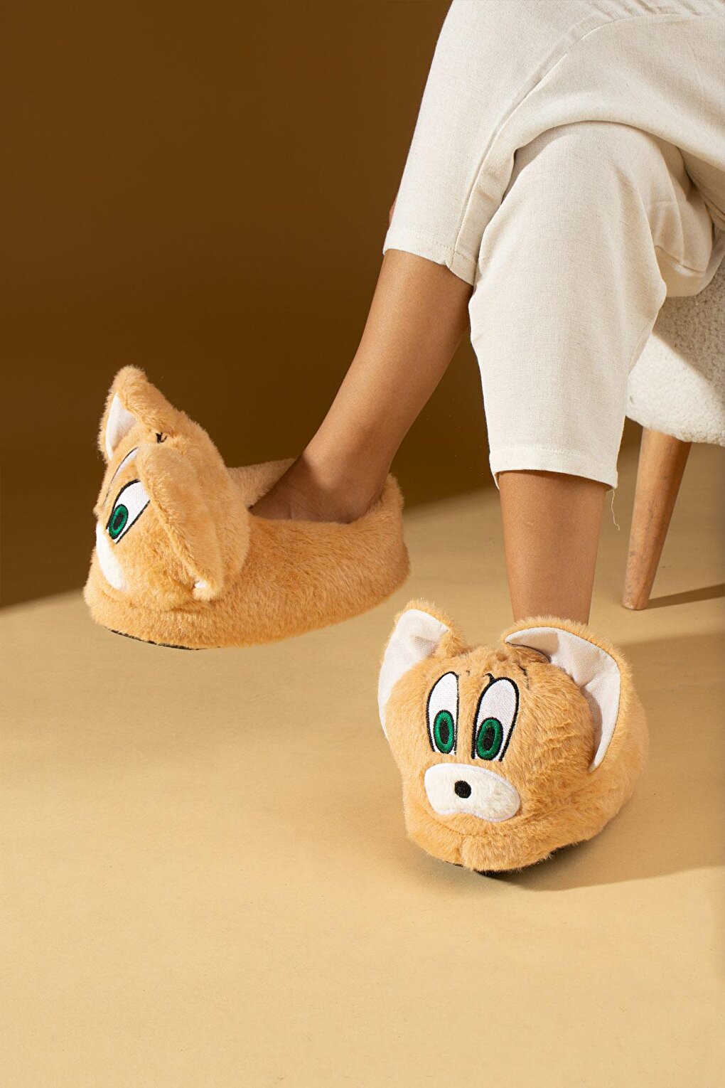 Cute Animal Figured Thermal Insole Women's Slippers P01-25-Jery