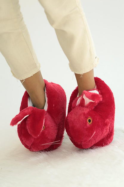 Thermal Sole Plush Rabbit Women's Pandouff A0016-20 Red