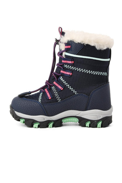 961-P Navy Blue-Phosphorus Fuchsia Children's Snow Boots