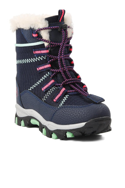 961-P Navy Blue-Phosphorus Fuchsia Children's Snow Boots