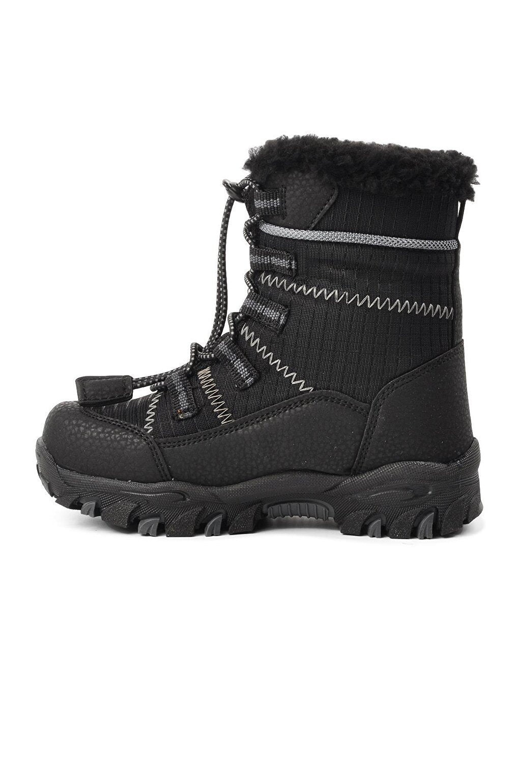 961-P Black-Smoked Shearling Children's Snow Boots