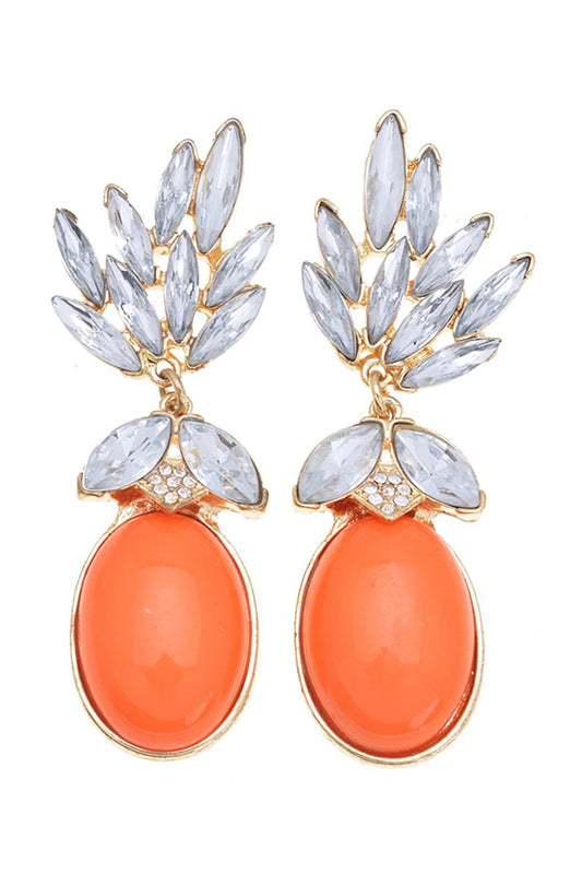 Orange Stone Earrings