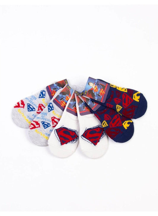 Superman Licensed 3 Pairs Kids Sneakers Socks 18201