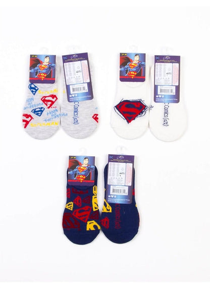 Superman Licensed 3 Pairs Kids Sneakers Socks 18201