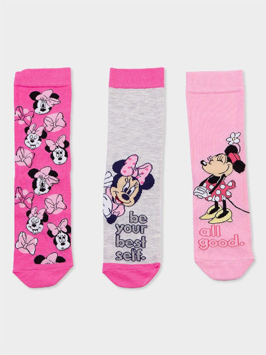 Minnie Mouse Licensed Adult 3 Pairs Socks 19504