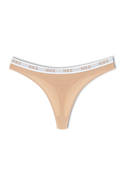 Basic Women's Thong Panties with Elastic Waist Cotton