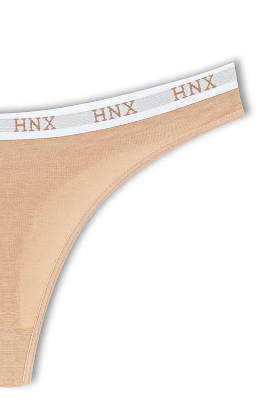 Basic Women's Thong Panties with Elastic Waist Cotton