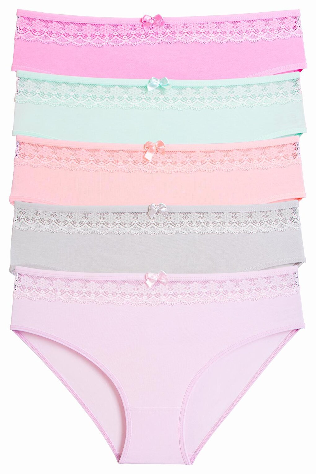 Women's Panties 5 Pack Lycra Lace Cotton