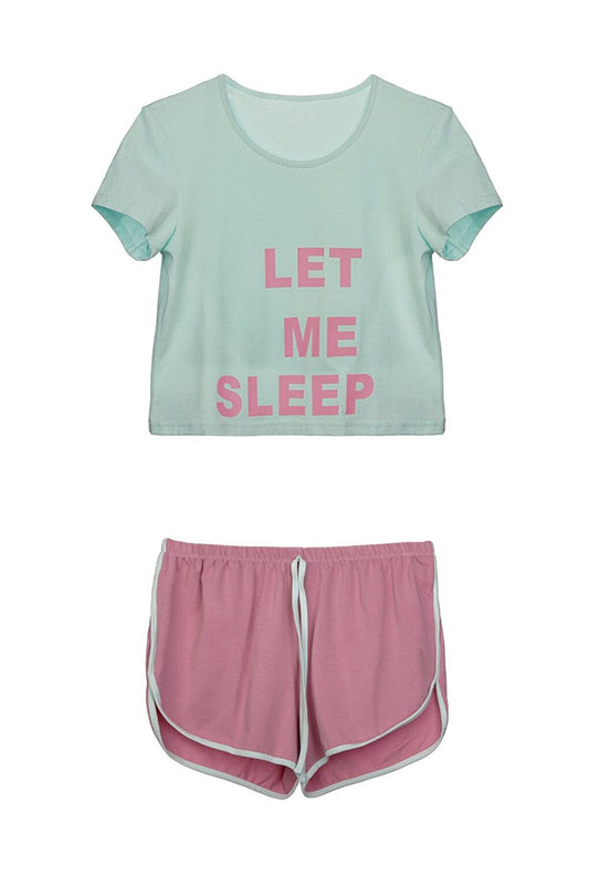 Short Sleeve Crop Shorts Set