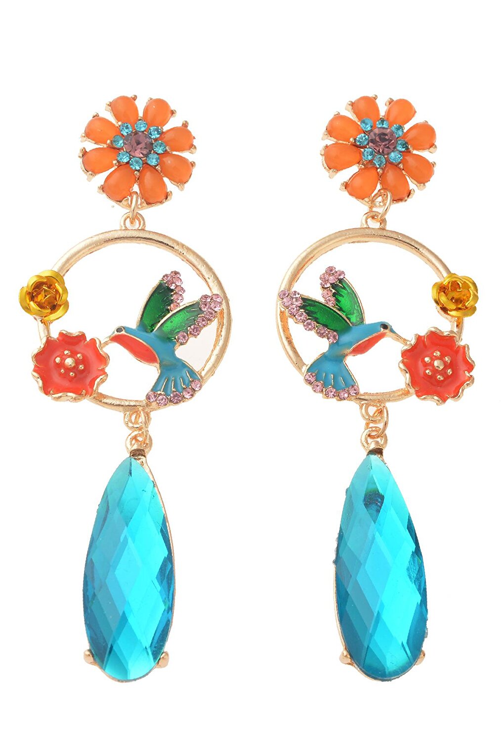 Bird And Flower Earrings