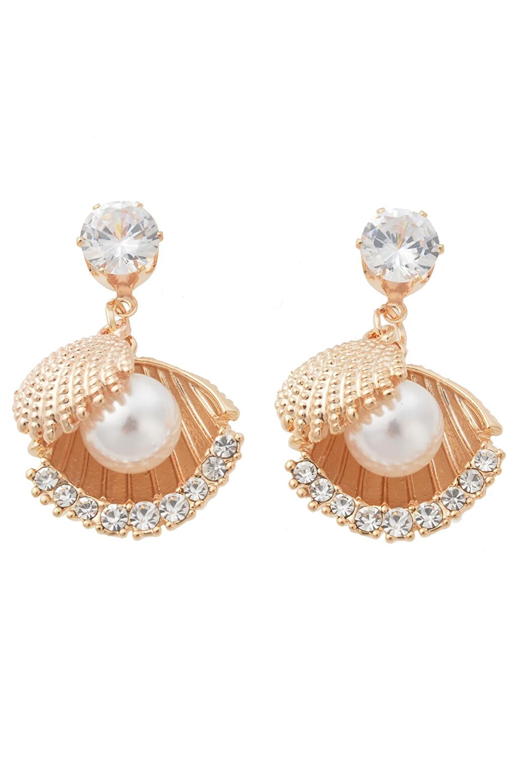 Shell Earrings with Pearls