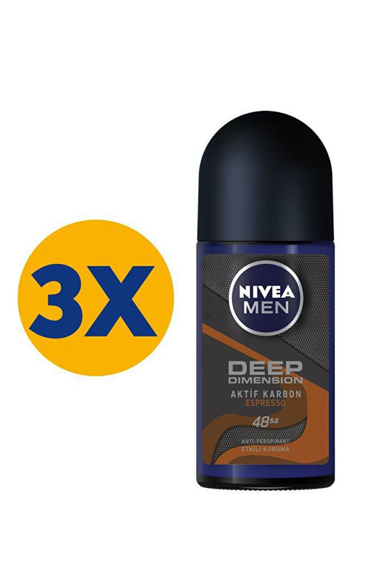 Men's Roll On Deodorant Espresso 50 ml Pack of 3