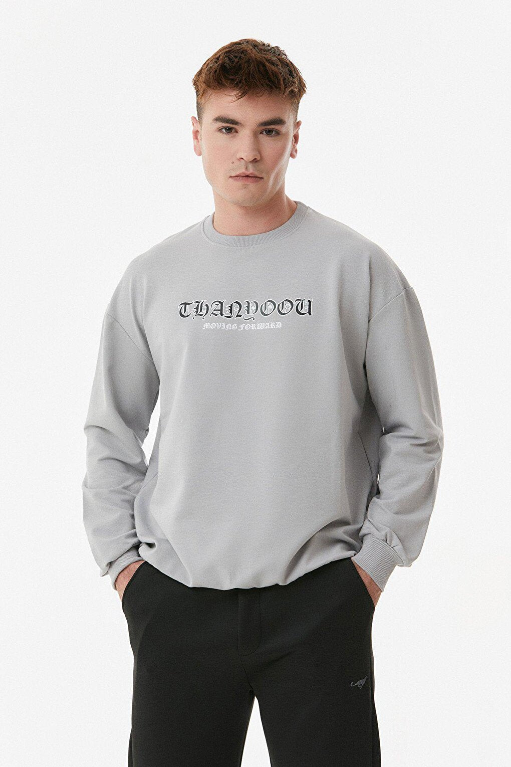 Printed Crew Neck Oversize Sweatshirt