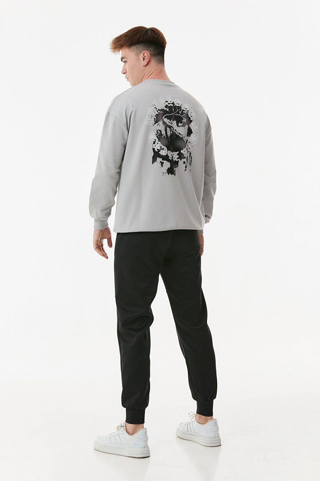 Printed Crew Neck Oversize Sweatshirt