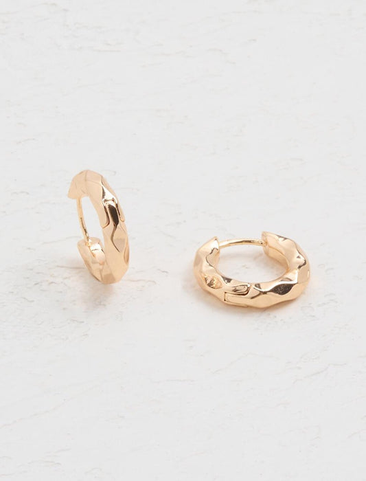 Gold Oval Surface Detailed Clip Earrings