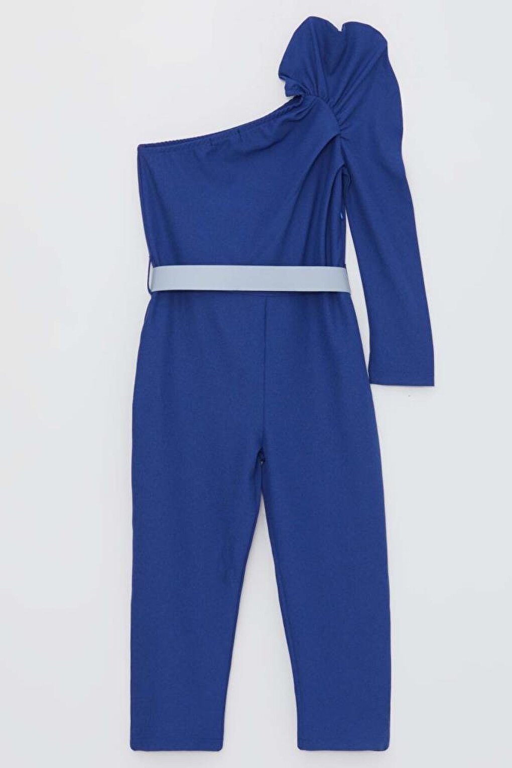 Girl's One Shoulder Balloon Sleeve 3' Navy Blue Jumpsuit