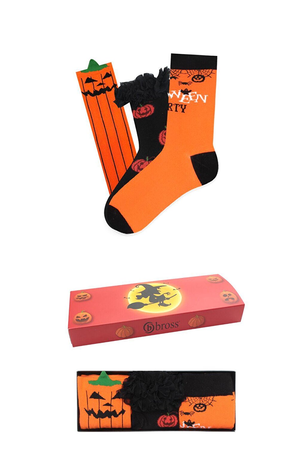 3-Piece Halloween Boxed Socks Family Combination