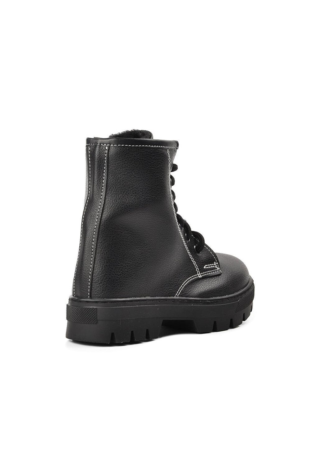 Arz 2301002-F Black Shearling Kids Boots