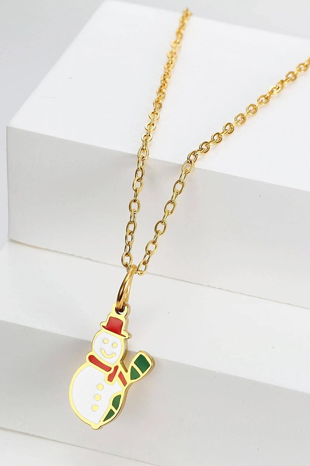 Christmas Necklace Snowman Charm Pendant Necklace