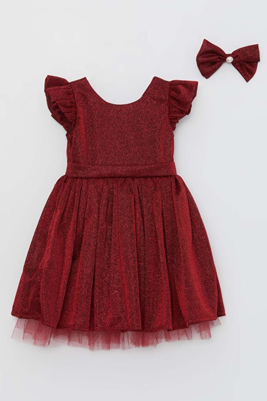 Girl's Shining Red Evening Dress