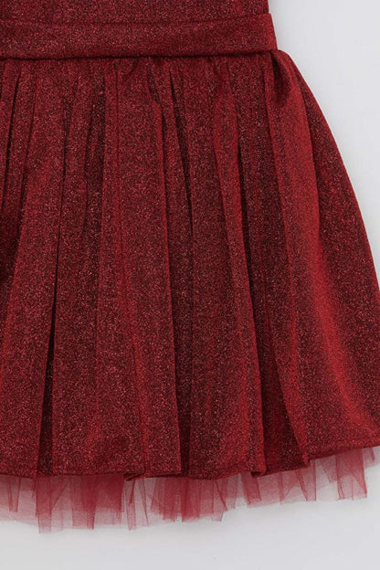 Girl's Shining Red Evening Dress