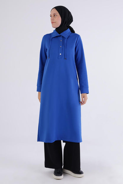 Saks Half Placket Buttoned Tunic with Slit on the Back