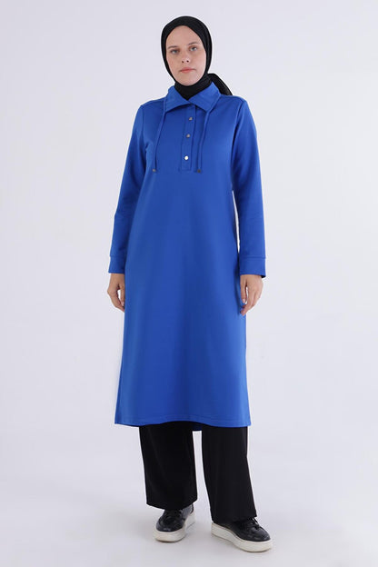 Saks Half Placket Buttoned Tunic with Slit on the Back