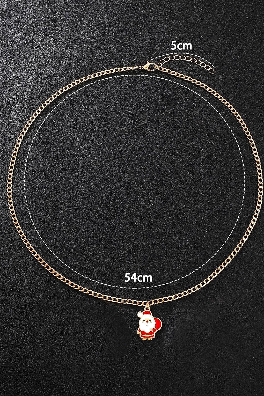 Christmas Necklace Santa Claus Charm Pendant Necklace