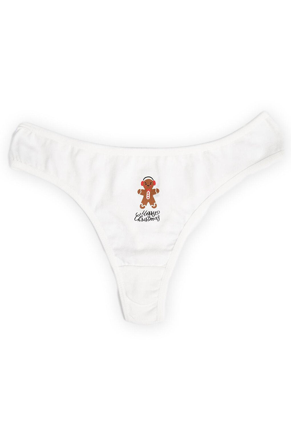 Ecru Printed Thong Panties