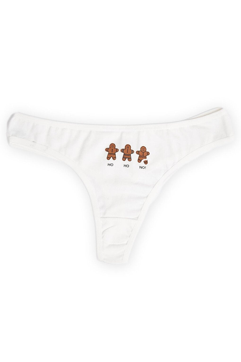 Ecru Ho Ho Ho 3-Piece Cookie Thong Panties with Headphones