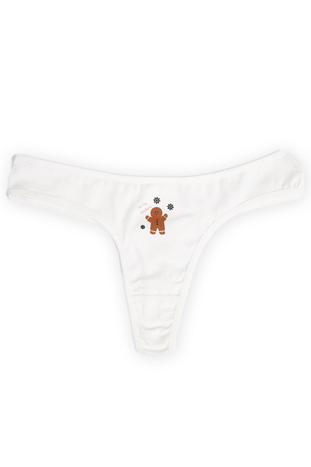 Ecru Cup Snowflake 3-Piece Cookie Thong Panties