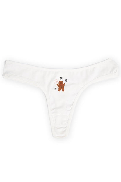 Ecru Cup Snowflake 3-Piece Cookie Thong Panties