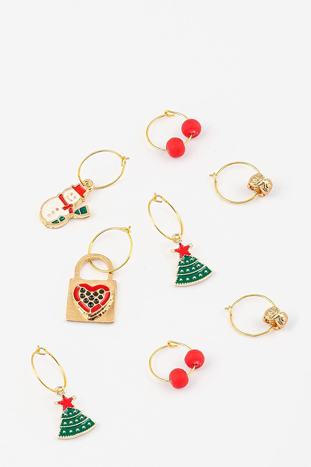 Christmas Ornaments Hair Earring Set 8-pack