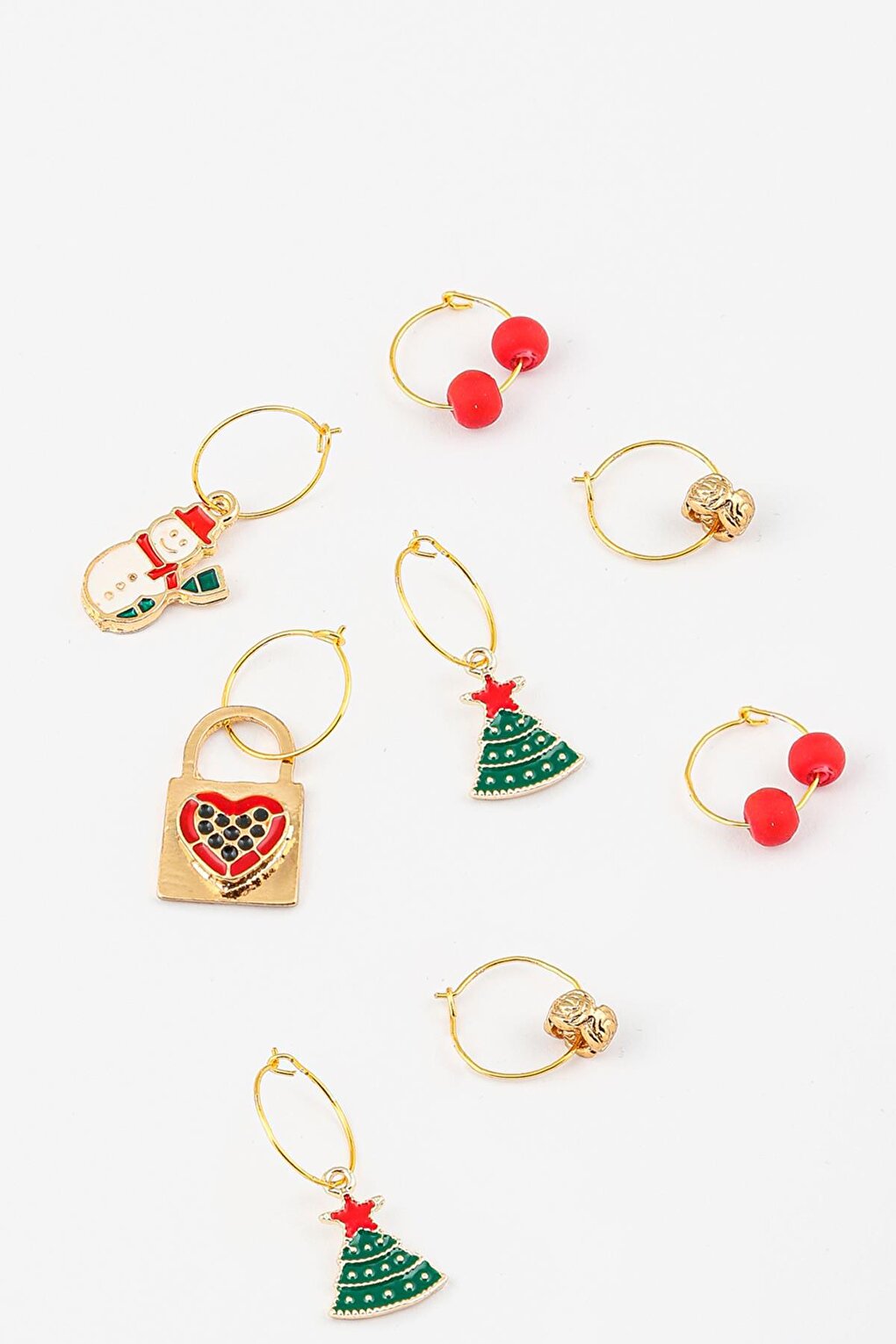 Christmas Ornaments Hair Earring Set 8-pack