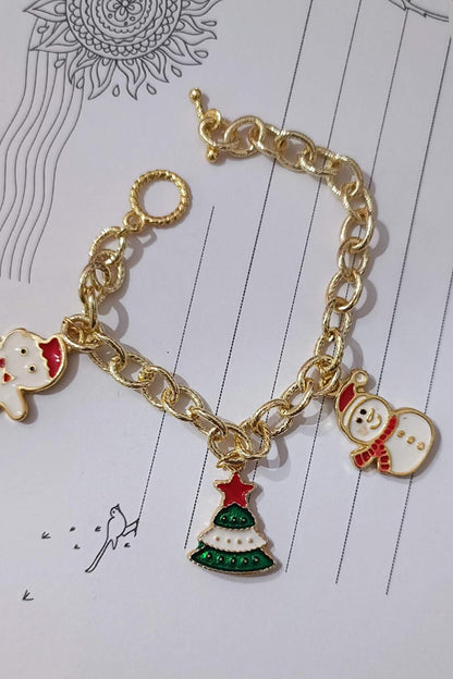 New Year's Bracelet with 3 Charm Pendants