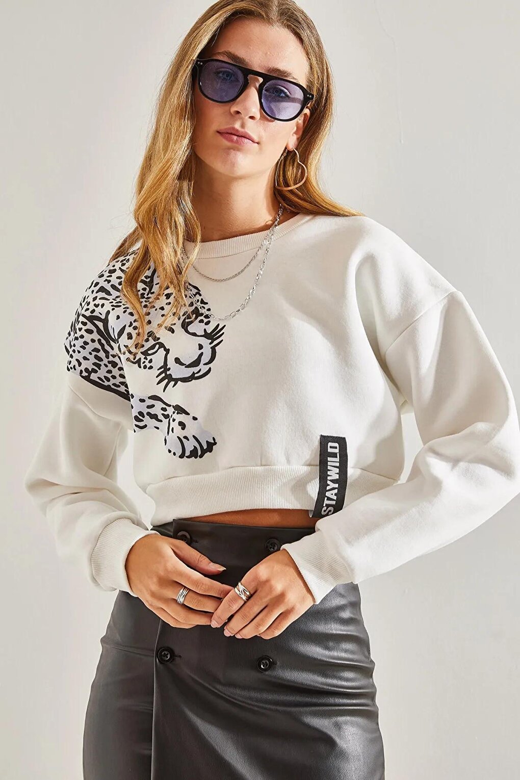 Women's Printed Three Thread Raised Sweatshirt